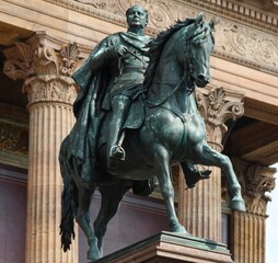 The statue of Frederick William IV on horseback, Berlin Germany, dressed in military clothing