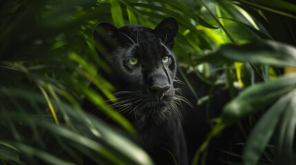 Image of a panther in its natural jungle habitat.