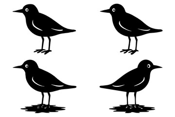 puddles bird silhouette vector illustration
