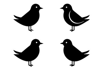 pebbles bird silhouette vector illustration 