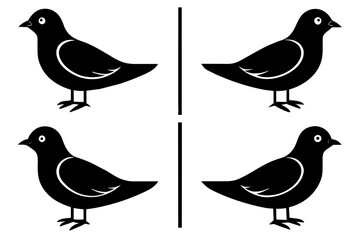 pebbles bird silhouette vector illustration 