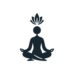 yoga. lotus position icon. vector illustration on white background