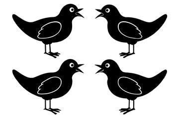 nibbles bird silhouette vector illustration