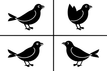 nibbles bird silhouette vector illustration