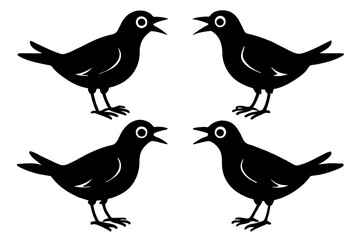 nibbles bird silhouette vector illustration
