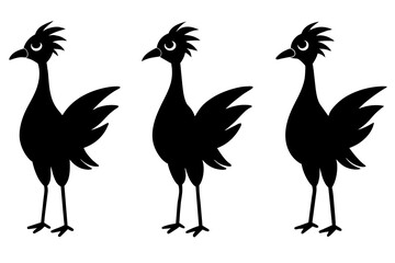 misty bird silhouette vector illustration 