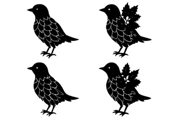 ivy bird vector silhouette vector illustration