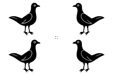 flossie bird silhouette vector illustration