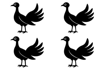 flossie bird silhouette vector illustration