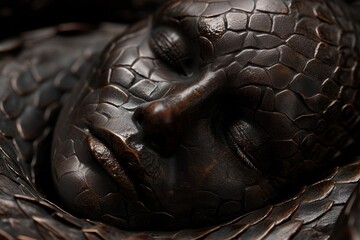 Close-up of a dragon sculpture - obrazy, fototapety, plakaty