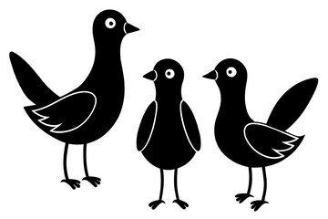 doodle  bird silhouette vector illustration