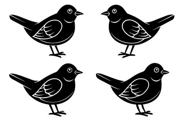 buttercup bird silhouette vector illustration