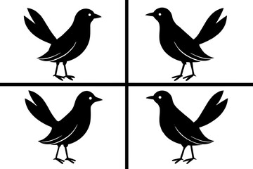 bella bird silhouette vector illustration