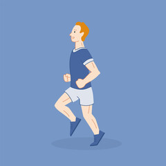 Fototapeta na wymiar athlete runs vector illustration flat