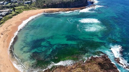 aerial view of a beach in Australia in Summer 