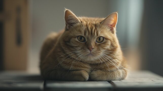 Image of charming fat cat.