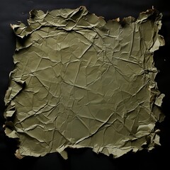 torn khaki papper on a black background 