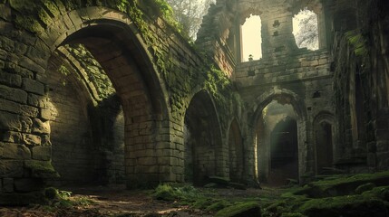 Fototapeta na wymiar Image of overgrown ancient ruins.