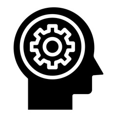 Human head gears tech logo, Cogwheel engineering technological inside brain, Artificial intelligence, 