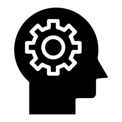Human head gears tech logo, Cogwheel engineering technological inside brain, Artificial intelligence, 