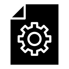 content management, document and gear icon