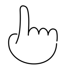 isolated linear icon hand gesture in doodle style in vector. icon template for app logo sticker poster print design