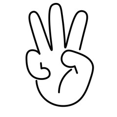 isolated linear icon hand gesture in doodle style in vector. icon template for app logo sticker poster print design