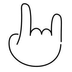 isolated linear icon hand gesture in doodle style in vector. icon template for app logo sticker poster print design