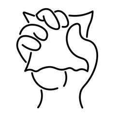 isolated linear icon hand gesture in doodle style in vector. icon template for app logo sticker poster print design