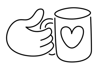 isolated linear icon hand gesture in doodle style in vector. icon template for app logo sticker poster print design