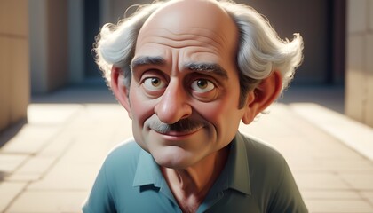 Elderly Gentleman in Animated Form - obrazy, fototapety, plakaty