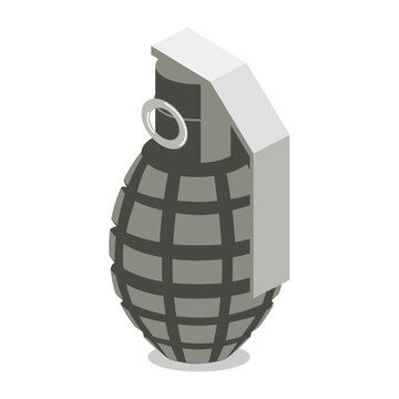 isometric gray grenade isolated white background clip art preview