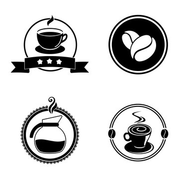 Coffee emblem PNG illustration with transparent background