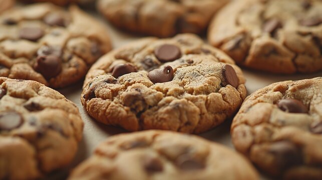 Image of sweet cookies with chocolate chips.