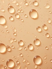 Fototapeta na wymiar water droplets on all beige, matte background