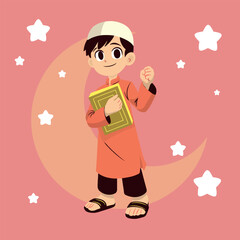 Islamic Student Holding A Book