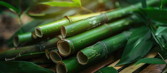 A pile of bamboo