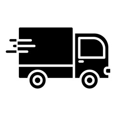 Delivery truck glyph solid icon