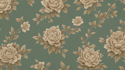 Abstract vintage wallpaper with floral - obrazy, fototapety, plakaty