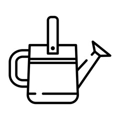 Watering can black line icon