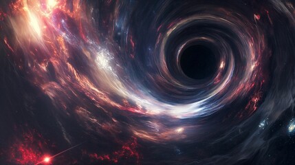 Spiral black hole, infinite cosmos. - obrazy, fototapety, plakaty