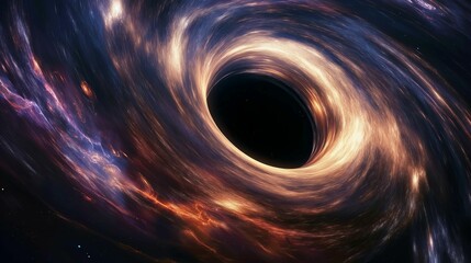 Spiral black hole, infinite cosmos. - obrazy, fototapety, plakaty