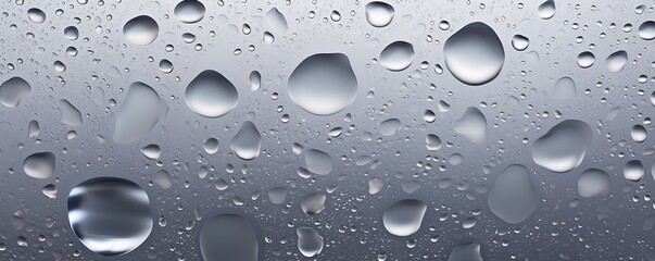 water droplets on all silver, matte background