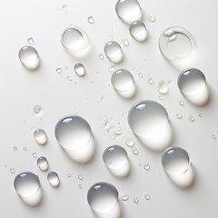 water droplets on all white, matte background