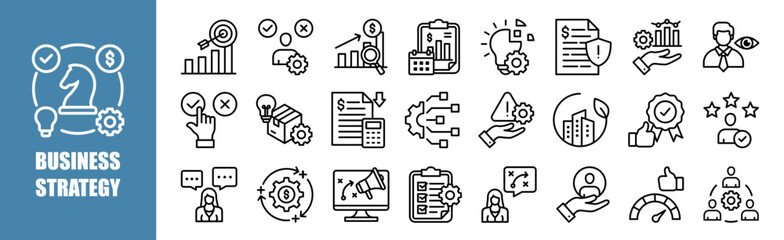Business Strategy icon set for design elements
