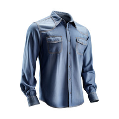 Chambray Shirt isolated on transparent png background. Generative ai