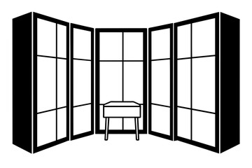 room divider silhouette vector illustration