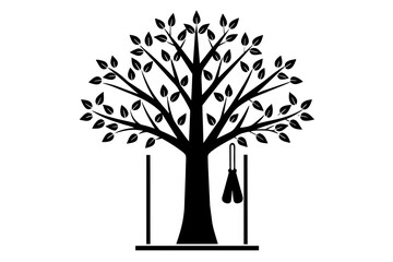 hall tree silhouette vector illustration