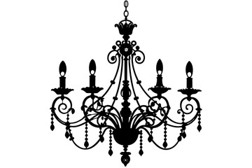Fototapeta na wymiar chandelier silhouette vector illustration