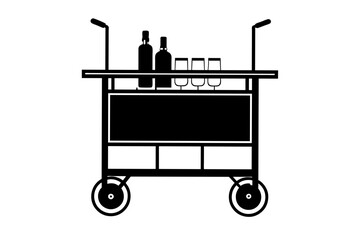 bar cart silhouette vector illustration